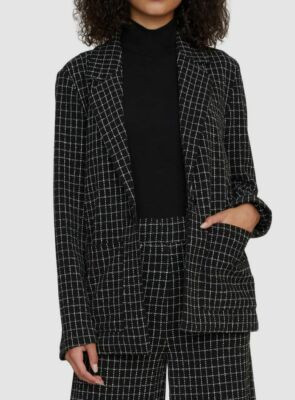 $280 Sanctuary Women's Black Check Boyfriend One-Button Jacket Blazer Size M | eBay US