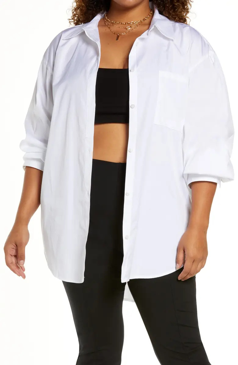 Oversize Organic Cotton Poplin Blouse | Nordstrom