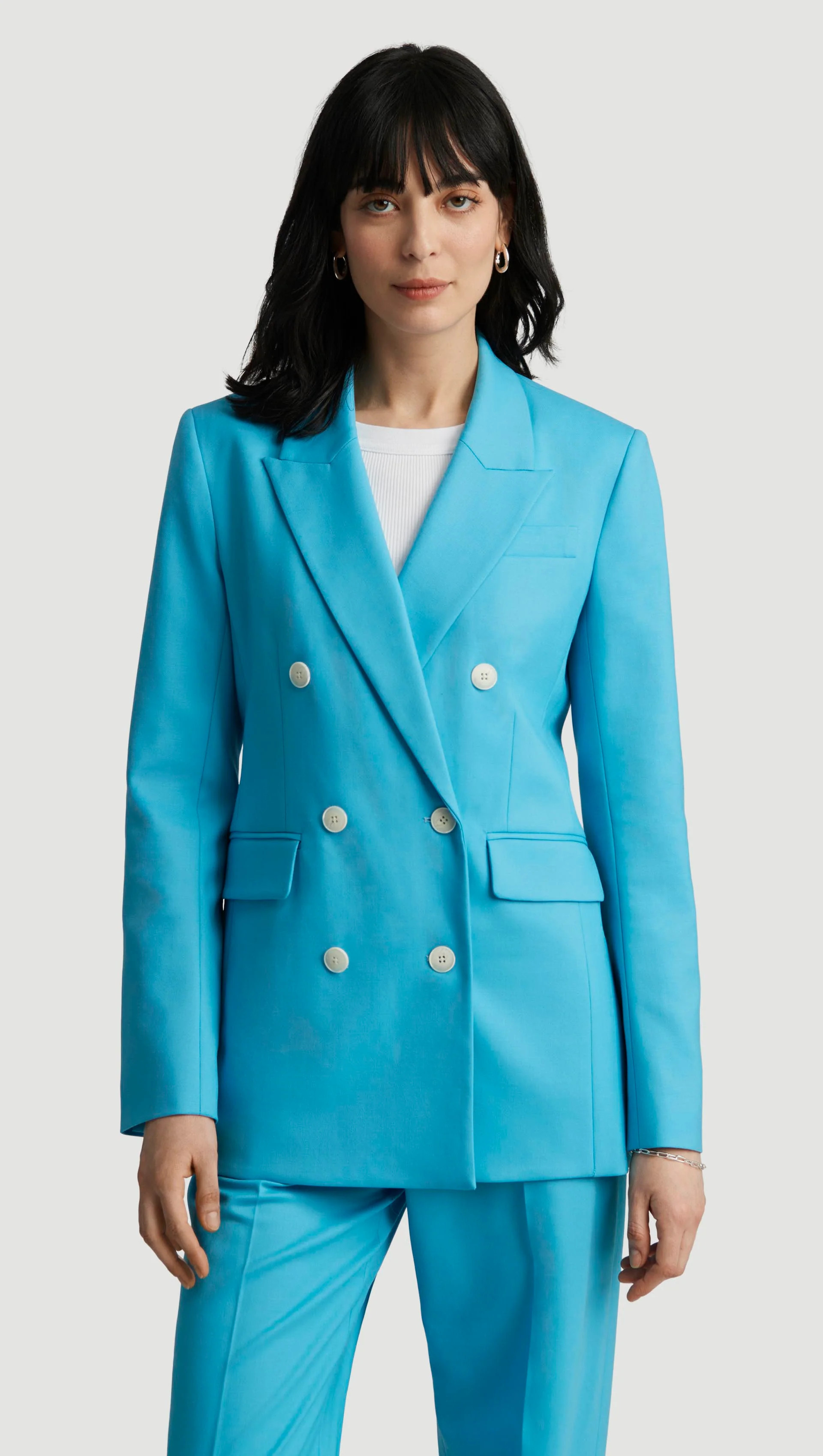 Double-Breasted Blazer in Seasonless Wool | Women's Blazers | Argent | Argent