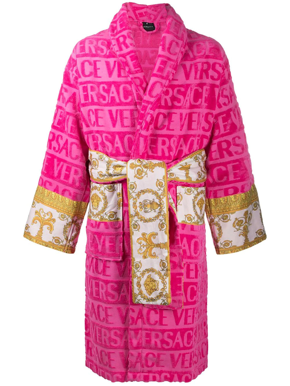 Versace I ♡ Baroque bathrobe - Pink | Farfetch Global