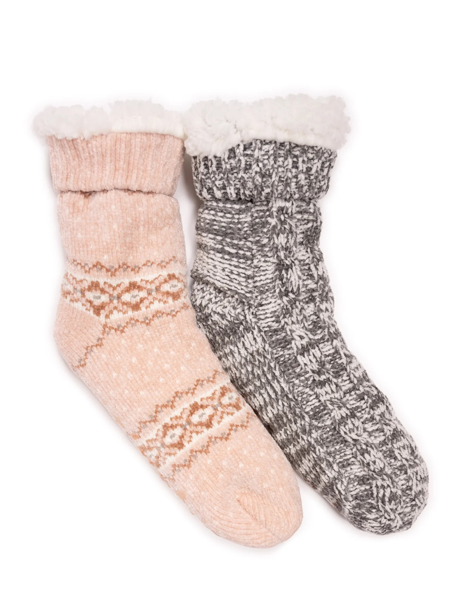 MUK LUKS Women's Tall Rib Cuff Cabin Socks, 2-Pack, S-XL | Walmart (US)