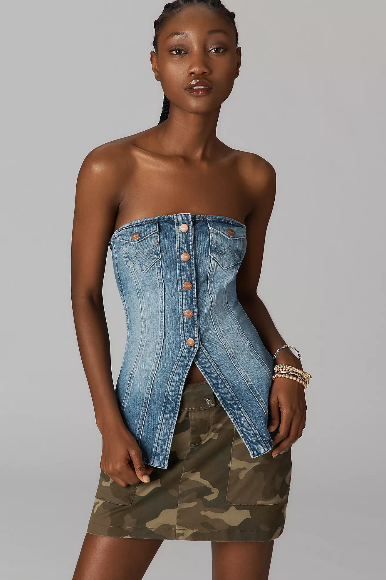 Wrangler Denim Bustier Top | Anthropologie (US)