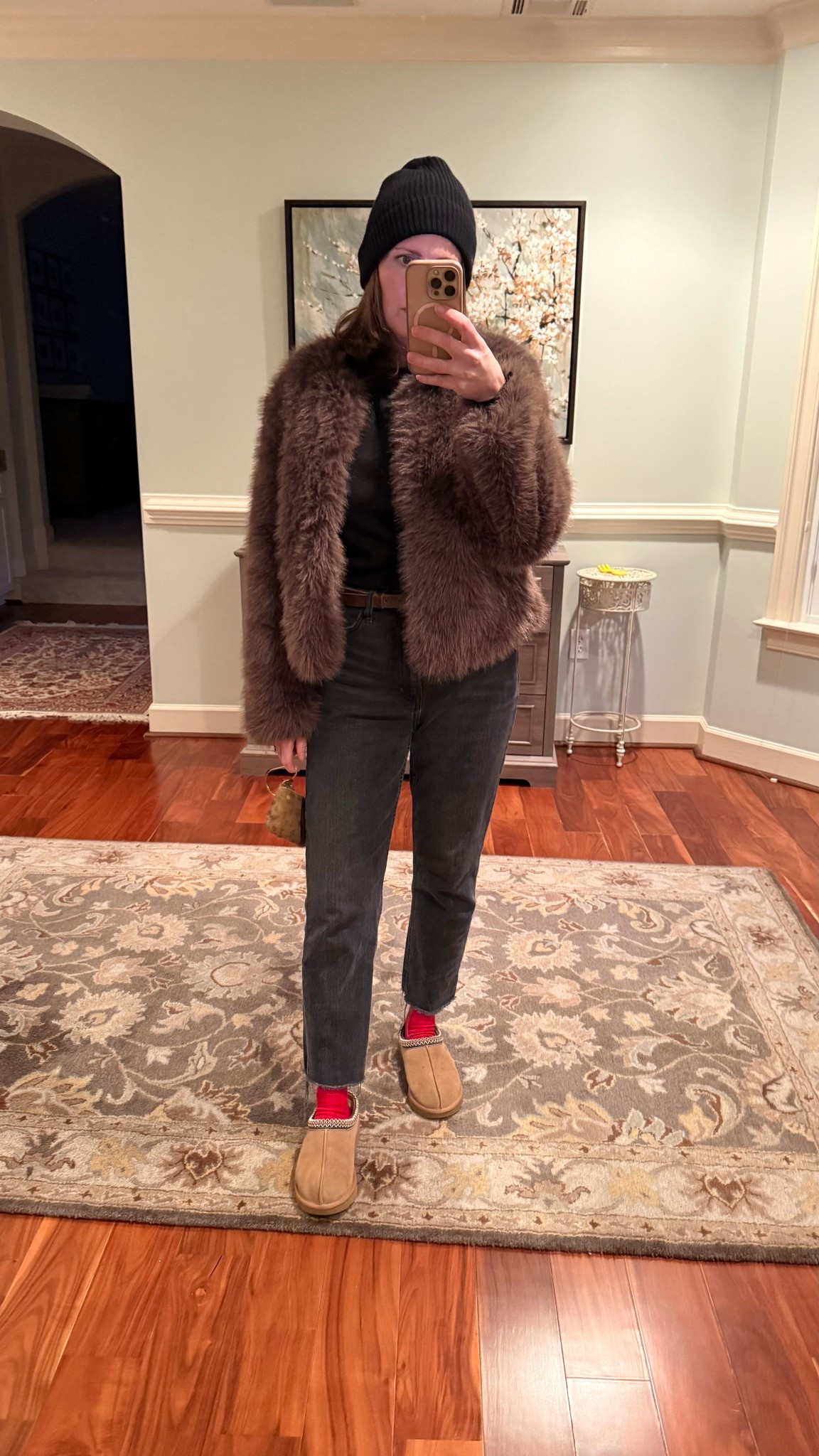 Winter night out outfit. Faux fur  

#LTKmomlife #LTKOver40 #LTKootd