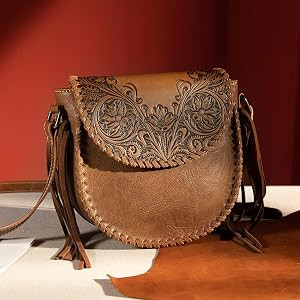 Montana West Crossbody Bags for Women Western Designer Saddle Purse Embossed Braid Handbags | Amazon (US)