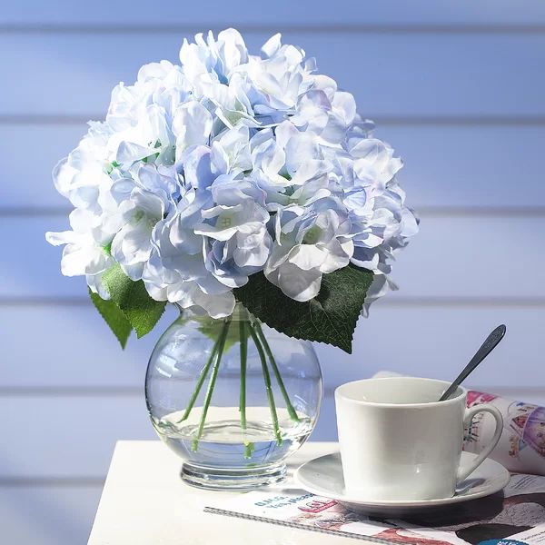 Hydrangea Floral Arrangements in Vase | Wayfair North America
