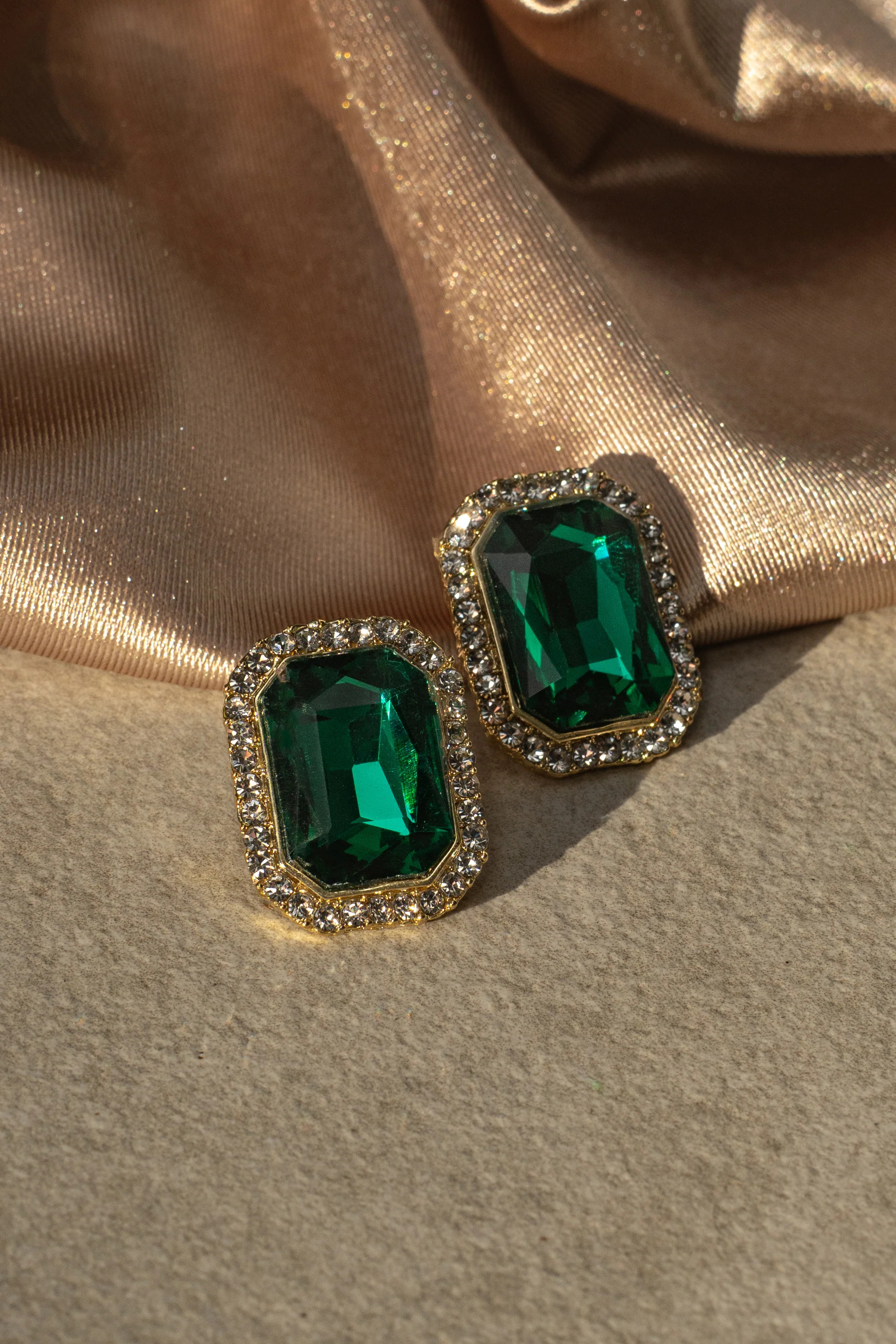 Green Emerald Earrings | JLUXLABEL