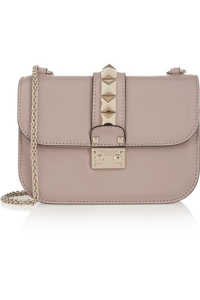 Valentino - Valentino Garavani Lock Small Leather Shoulder Bag - Blush | NET-A-PORTER (US)