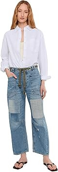 Free People Womens We The Free Moxie Pull-On Barrel Jeans Truest Blue 25 Inseam: 29 at Amazon Wom... | Amazon (US)