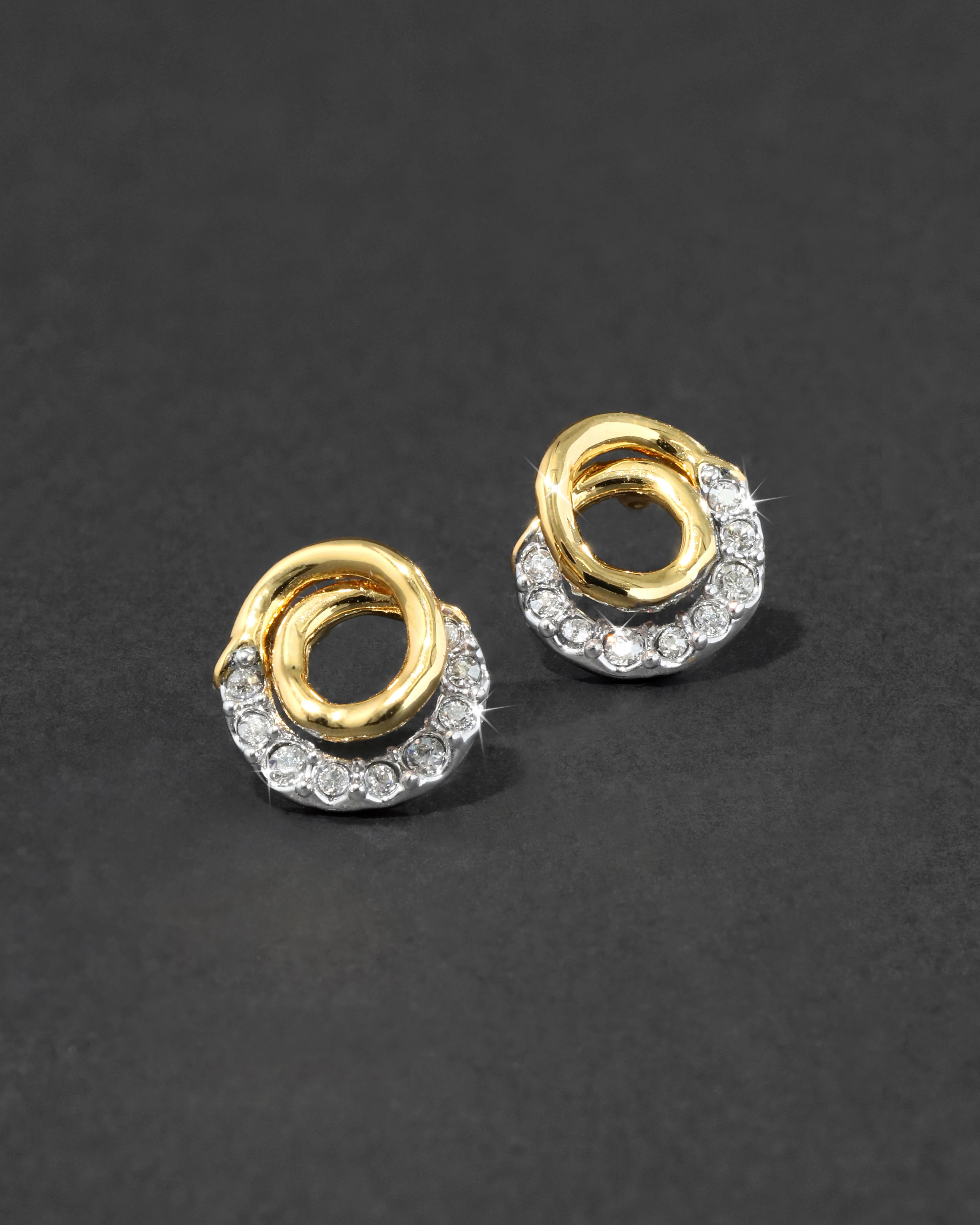 Solanales Gold Crystal Spiral Stud Earrings | Alexis Bittar | Alexis Bittar