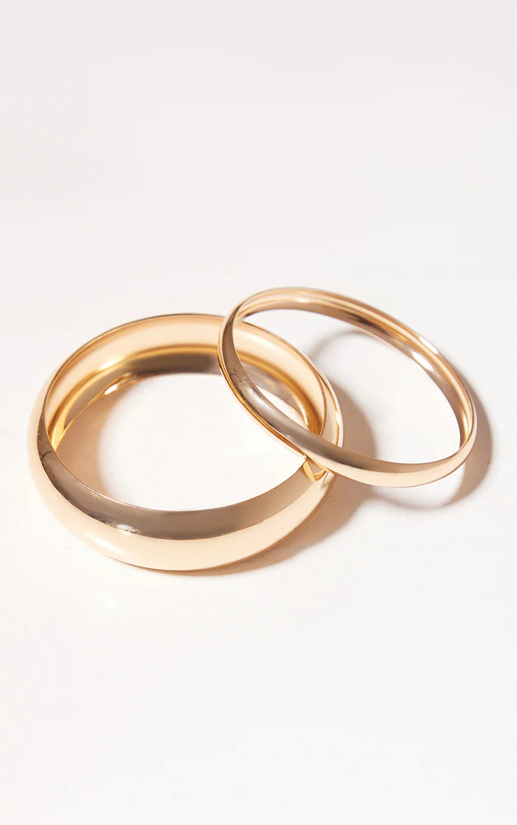 Gold Simple Bangle Multi Pack | PrettyLittleThing UK