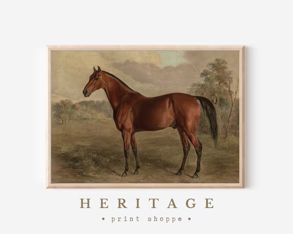 Vintage Horse Art Prints  Equestrian Painting  Thoroughbred - Etsy | Etsy (US)