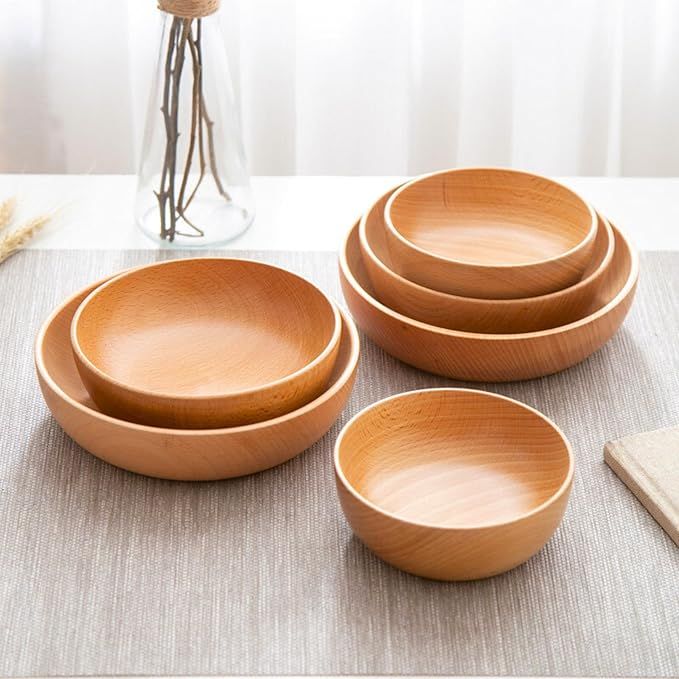 Bambuood Japanese Inspired Vintage Style Wooden Bowl - Manual Polished Original Sustainable Japan... | Amazon (US)