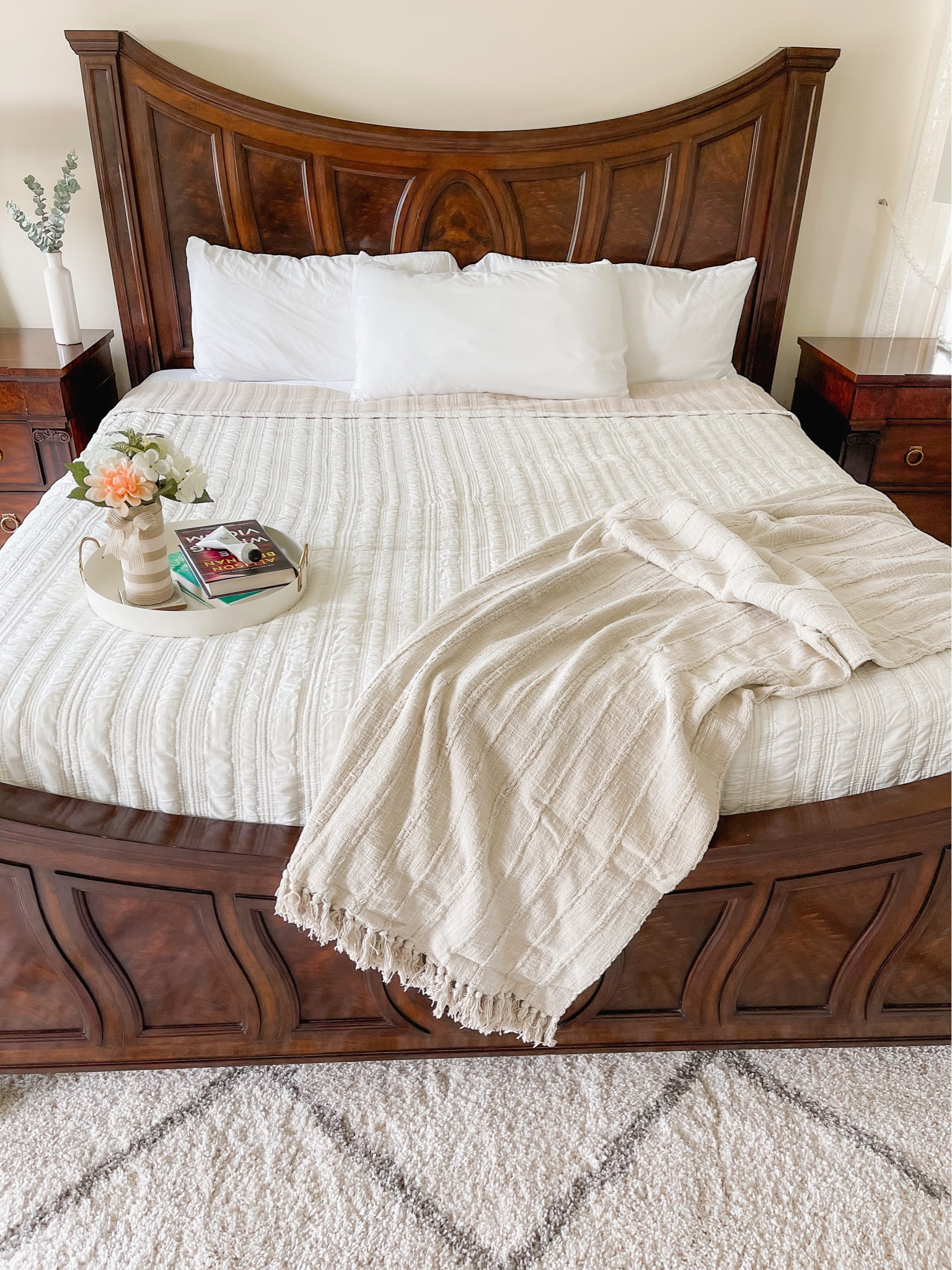 New bedding- reversible quilt and end-of-bed throw blanket are from target. Microfiber sheets (super soft) are from amazon 
Master bedroom 
King bed 

#LTKhome #LTKunder100 #LTKFind