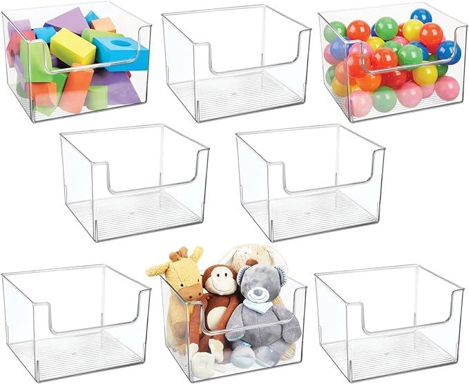 mDesign Plastic Open Front Storage Organizer Bins for Kitchen, Bedroom, Bathroom, Home Office, or... | Amazon (US)