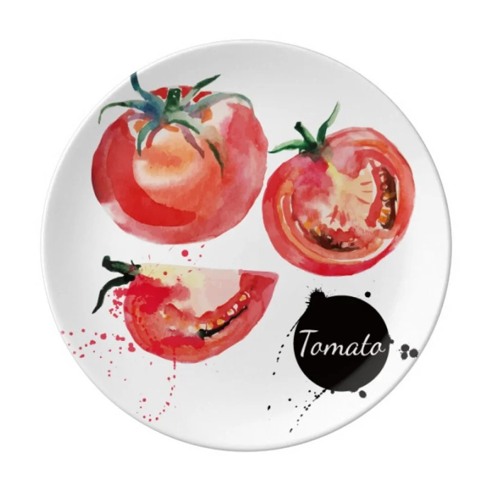 Tomato Vegetable Tasty Healthy Watercolor Plate Decorative Porcelain Salver Tableware Dinner Dish | Walmart (US)