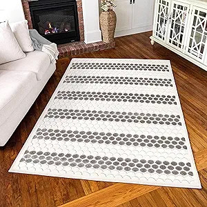 Simply Southern Cottage Dorcheat Area Rug, 5' x 7', Grey | Amazon (US)
