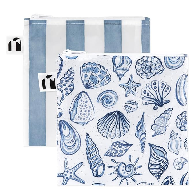 Bumkins Roamio Reusable Sandwich and Snack Bags, for Kids School Lunch and for Adults Portion, Wa... | Amazon (US)