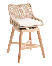 38in Rope Swivel Cross Weave Counter Stool With Cushion | Chairs & Seating | Marshalls | Marshalls