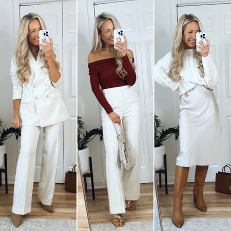 Winter white outfits!✨

Holiday outfits
Holiday party outfits 

*camel booties gifted

#LTKCyberweek #LTKHoliday