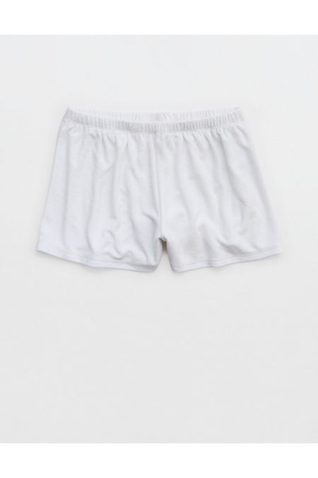 Aerie Real Hot Terry Boxer Women's White L | Aerie