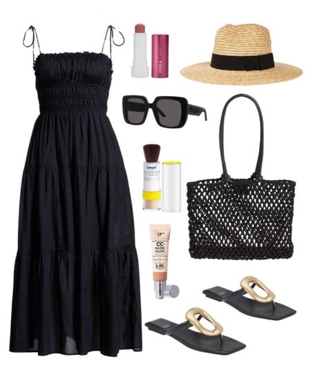Black dress

Summer outfit 
Summer dress
Vacation outfit
Vacation dress
Date night outfit
#Itkseasonal
#Itkover40
#Itku #ltkshoecrush #ltkfindsunder100 #ltkitbag
