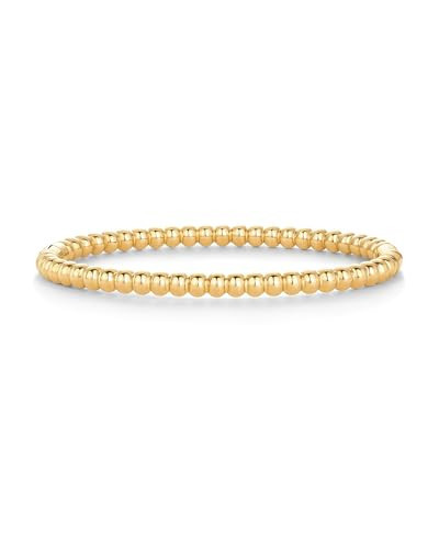 PAVOI 14K Yellow Gold Plated Ball Bangle Bracelets for Women | Waterproof Stainless Steel Beaded Hinged Bracelet | 6.5" | Amazon (US)