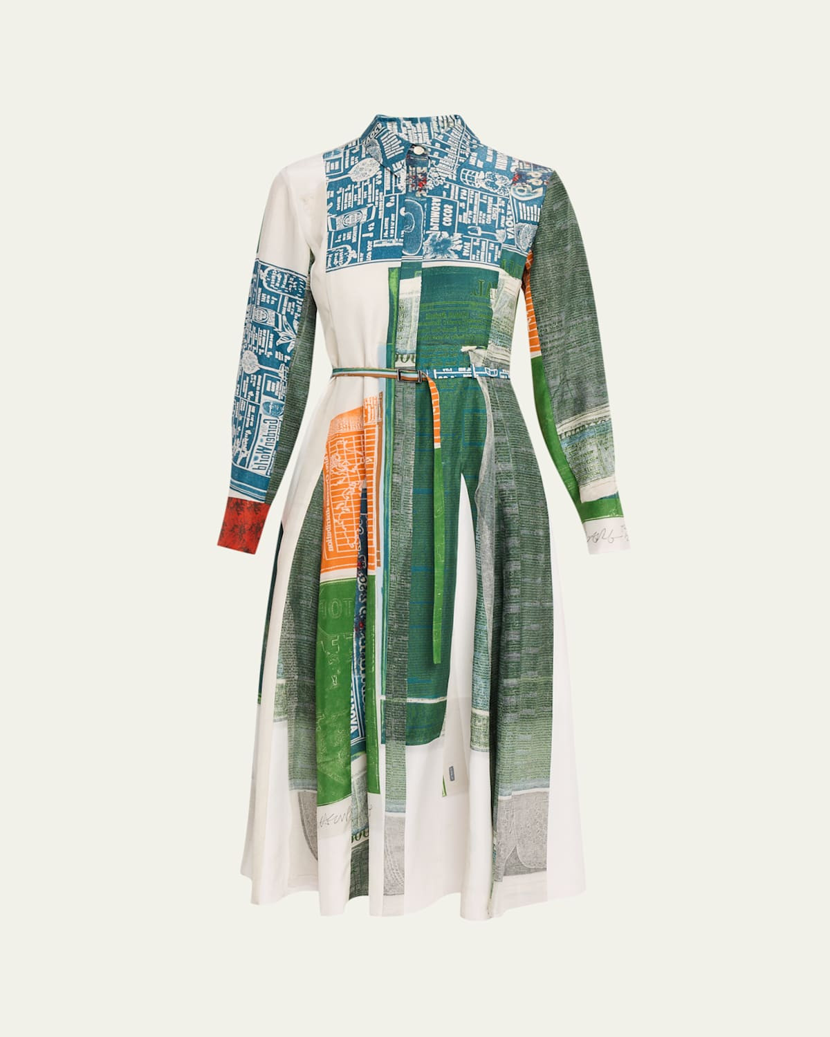 x Robert Rauschenberg Sandwashed Silk Midi Shirtdress | Bergdorf Goodman