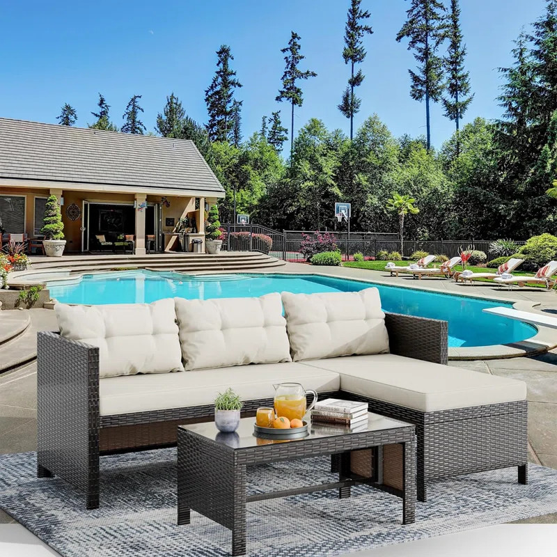 Chonie 3 - Person Outdoor Seating Group with Cushions | Wayfair North America