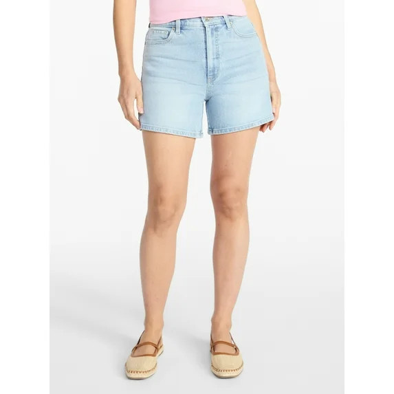 Time and Tru Women's High Rise Denim Shorts, 5" Inseam, Sizes 0-20 | Walmart (US)