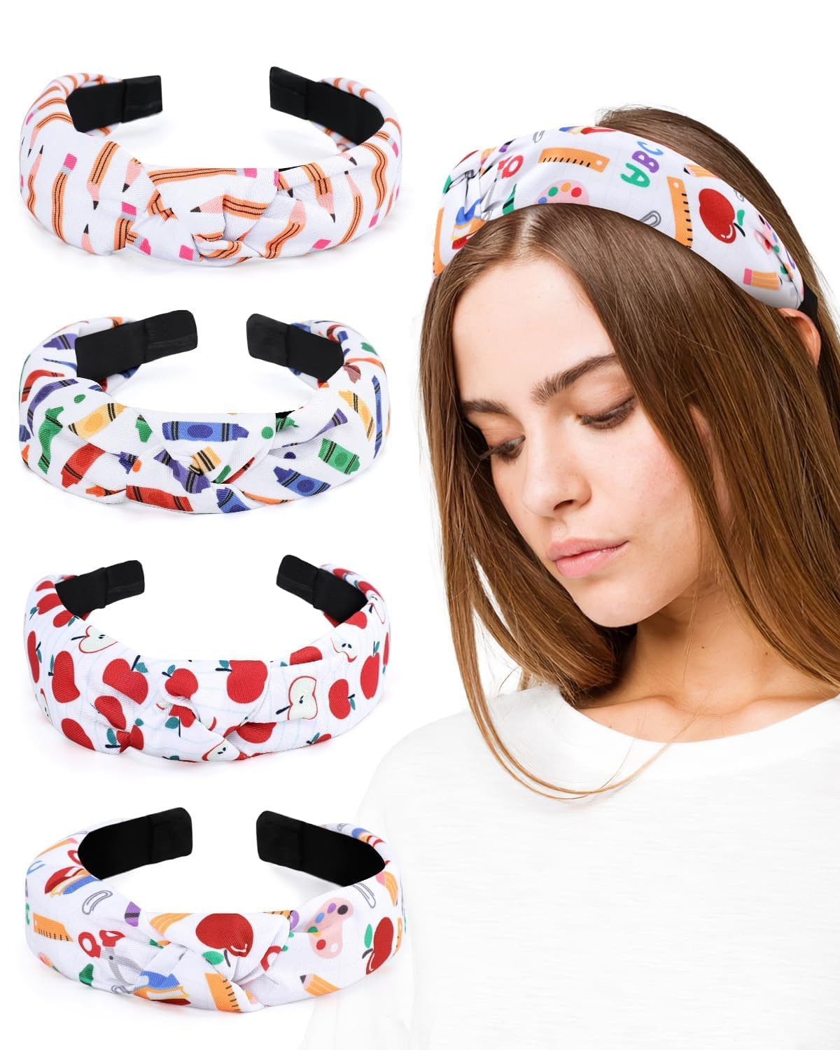 CiyvoLyeen Teacher Headbands for Women Knotted Wide Headbands Stylish Accessories for Girls Perfe... | Amazon (US)