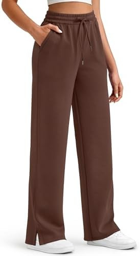 G4Free Smoofit Women's Wide Leg Sweatpants Drawstring Side Slit | Amazon (US)