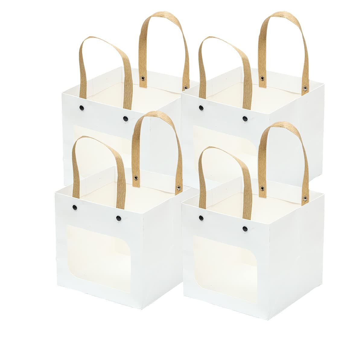 ysmile Party Favor Kraft Paper Bag for Gift with Handle Square for Birthday Wedding Baby Shower 5... | Amazon (US)