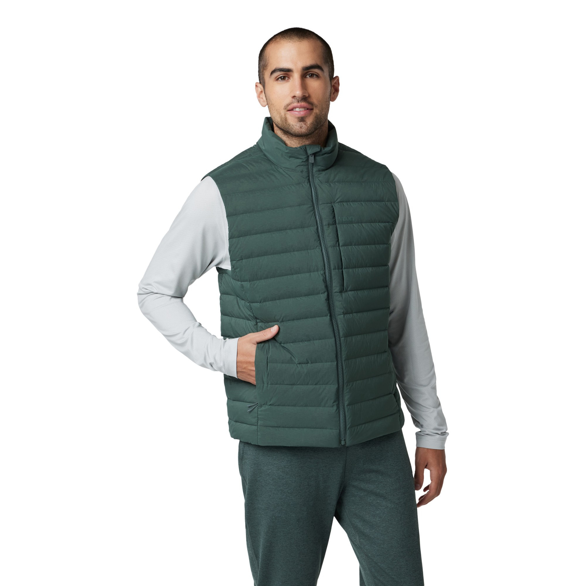 Vuori Men's Steadfast Down Vest Green L | REI
