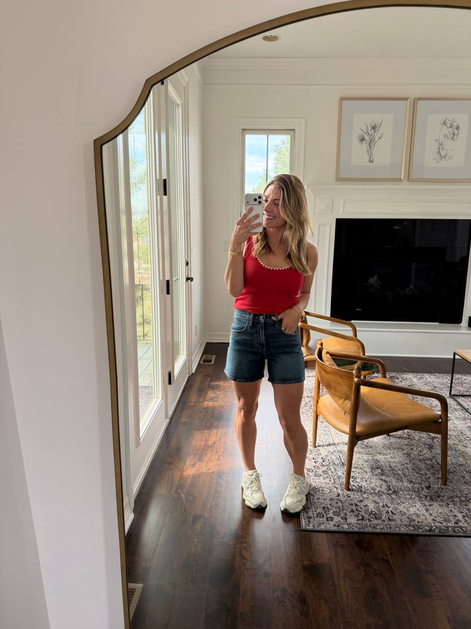 These Abercrombie High Rise Shorts in size 27 are the sweetest little thigh-friendly win, and the Fiery Red scoopneck in size M is giving cute with zero effort. Breathable, flattering, and just fun enough to make errands look intentional 😘✨🔥

#abercrombie #abercrombiehaul #highrisedadshorts #dadshorts #fieryredtank #ltkfashion #summeroutfit #casualstyle #ootd #fashionfinds 

 #LTKootd #LTKSaleAlert