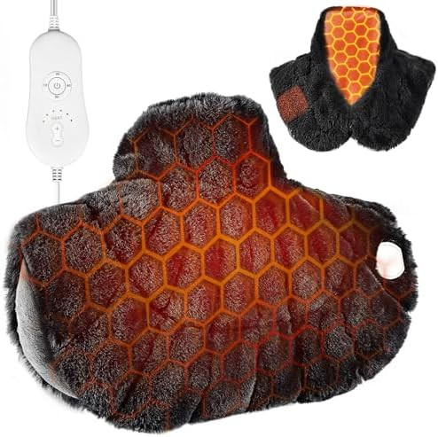 Nalax Heating Pad for Neck and Shoulders and Back, Luxurious Faux Rabbit Fur Fabric, 4lb Tourmali... | Amazon (US)