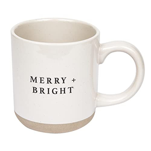 Sweet Water Decor Merry & Bright Stoneware Coffee Mug | Novelty Coffee Mugs | Microwave & Dishwasher Safe | 14oz Christmas Coffee Mug | Holiday Gifts for Coffee Lovers | Amazon (US)