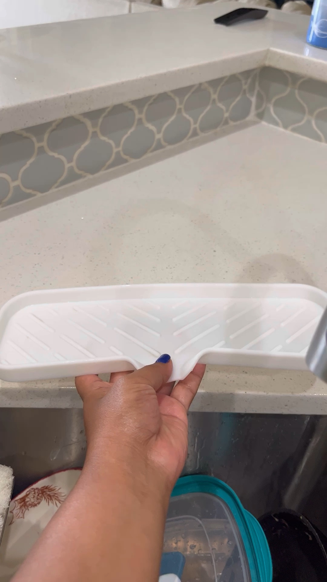 Amazon kitchen find! Soap dispenser mat 10/10! 

#LTKfamily #LTKhome #LTKfindsunder50