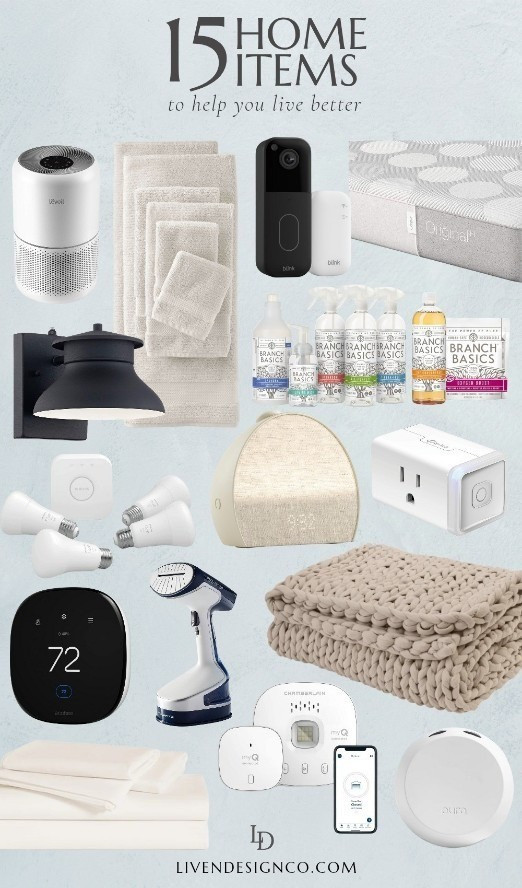 Home improvements. Home upgrades. Mattress. Guest bedroom. Holiday home prep. Natural cleaning. Air purifier. Diffuser. Smart alarm clock. Smart thermostat. Led outdoor sconce. Towel set. Smart lightbulbs. 

 #LTKSeasonal #LTKHome #LTKSaleAlert