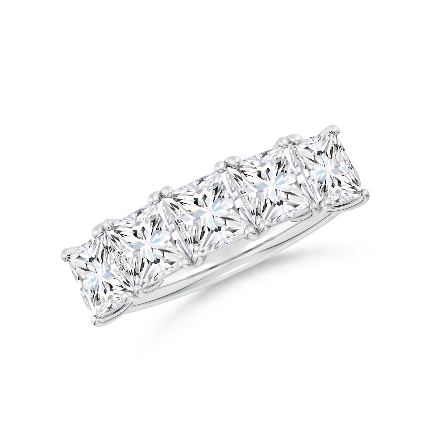 Lab-Grown Princess-Cut Diamond Five Stone Classic Anniversary Ring | Angara Inc.