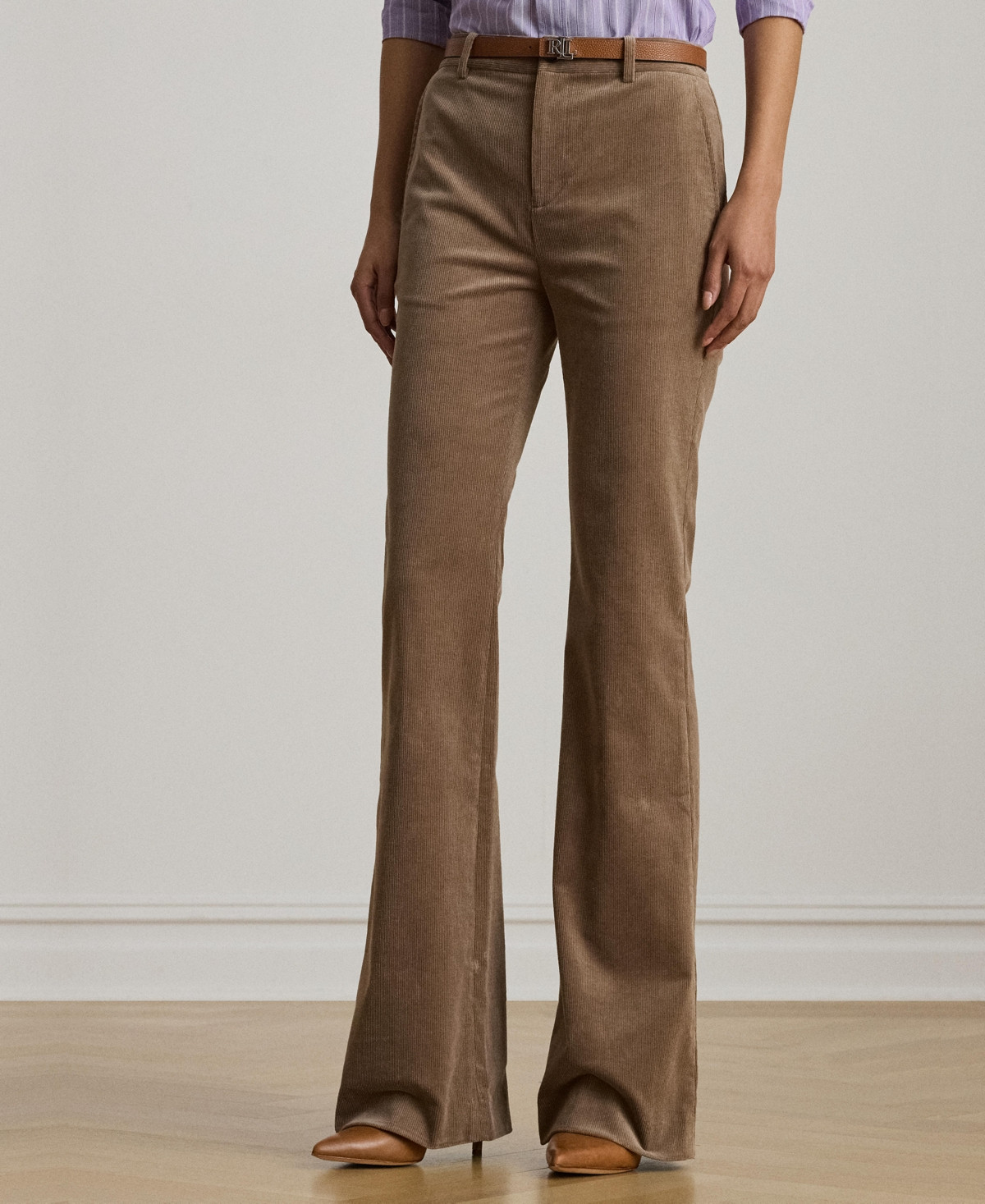Lauren Ralph Lauren Women's High Rise Corduroy Flare Pants - Taupe Brown | Macy's