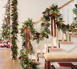 Lit Faux Pine and Berry Garland | Pottery Barn (US)