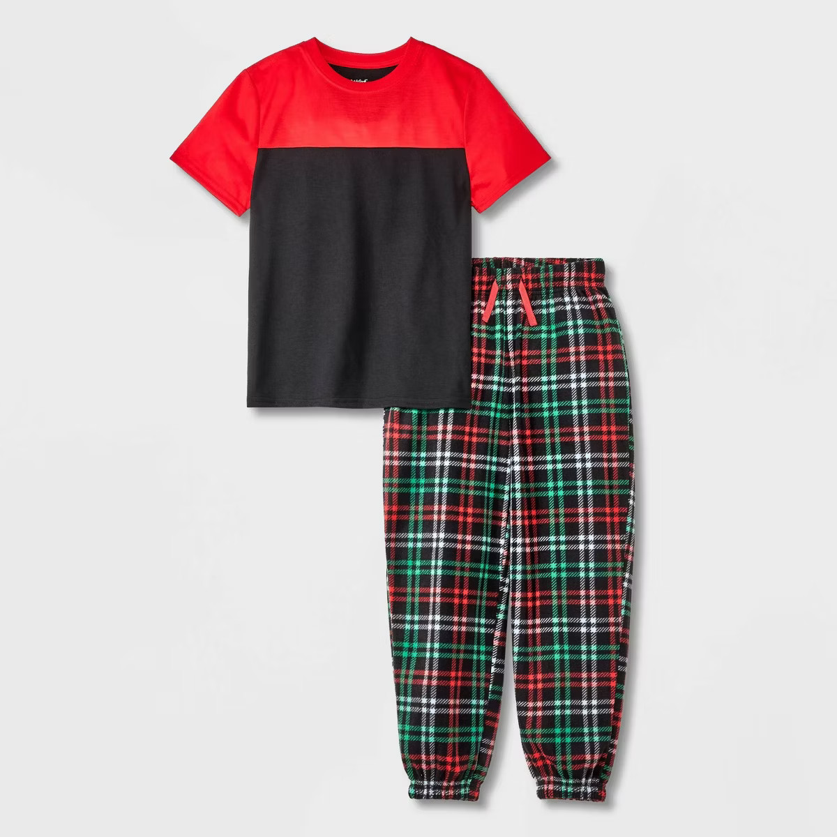 Boys' 2pc Short Sleeve Raglan Pajama Set - Cat & Jack™ Red/Black M | Target