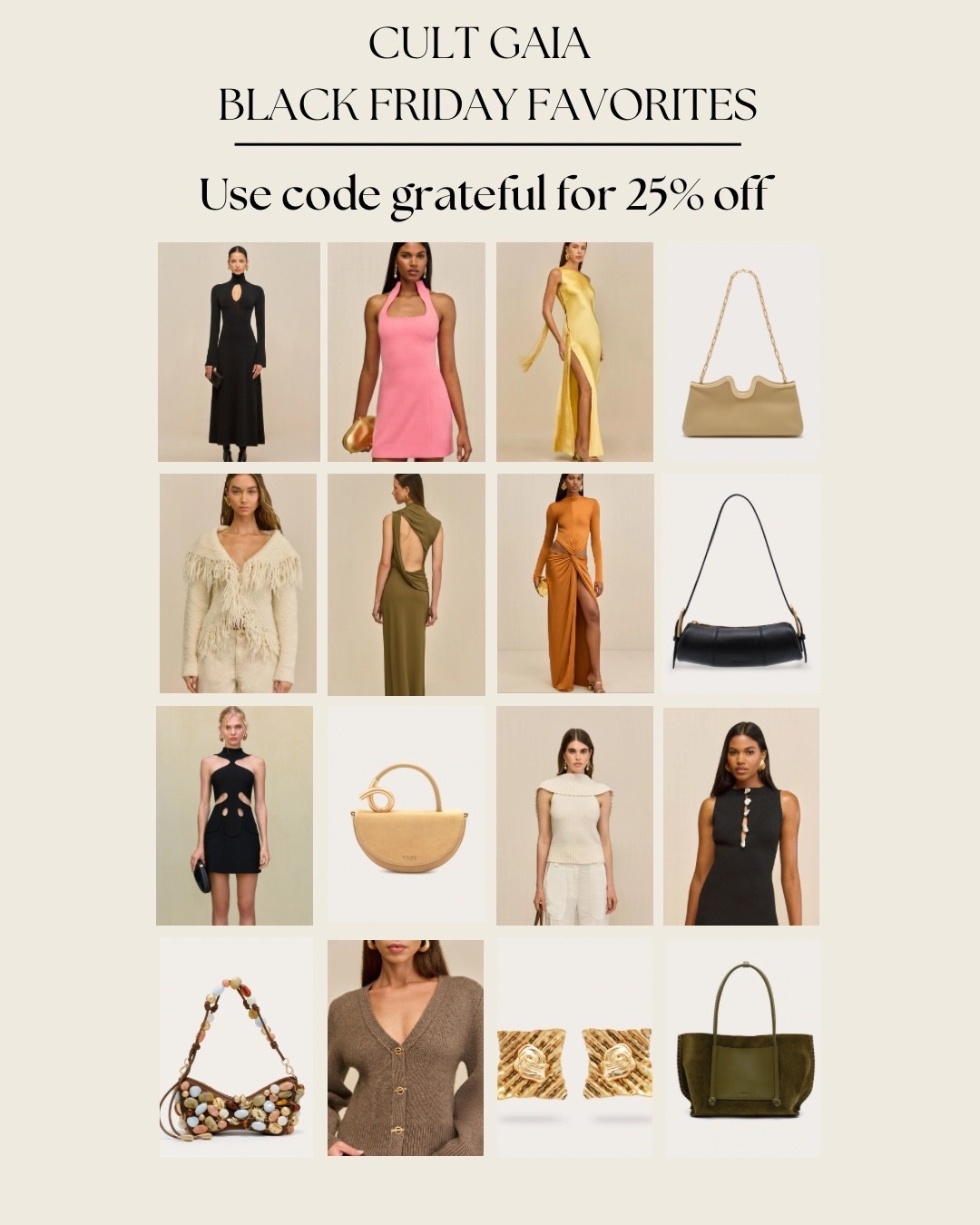 Cult Gaia is still having their Black Friday sale! Shop my favorites using code “grateful” for 25% off!

Cult Gaia, sale, Black Friday, resort wear, dress, clutch, bags

#LTKHoliday #LTKSaleAlert #LTKCyberWeek