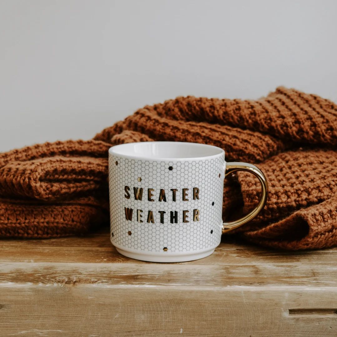 Sweater Weather Tile Coffee Mug Christmas Coffee Mug - Etsy | Etsy (US)