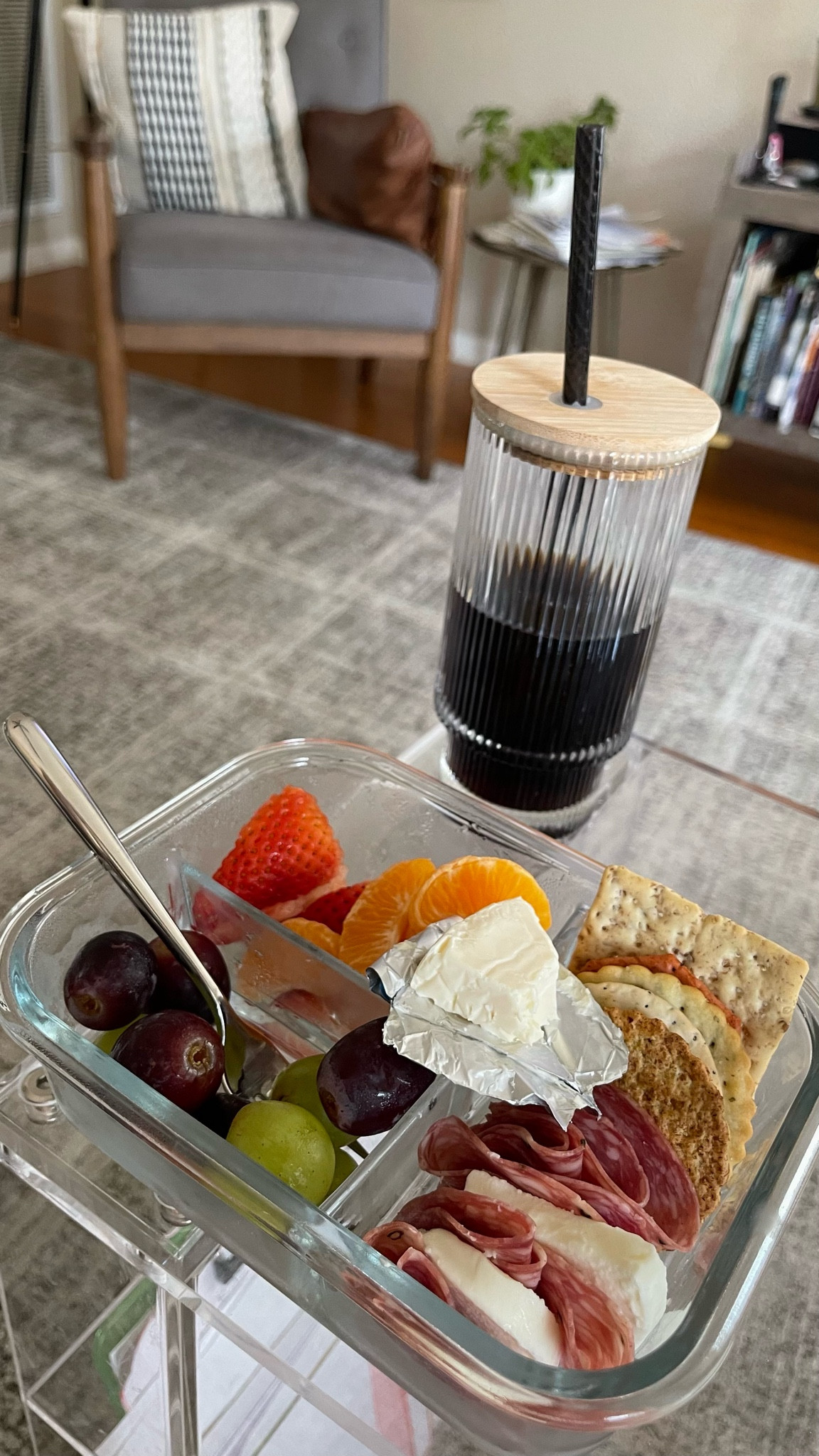 I have been packing Bento boxes for my kids in advance for a while now, but I just started making them for my spouse too! 

For my husband, I send a charcuterie snack box packed in a glass, bento box, I like the walls which help keep things in place. This is also handy for separating dry or crispy ingredients and wet/chilled ingredients.

For the kids, I double up and prepack the majority of their lunch trays, and add one extra component like a croissant or sandwich the morning of school. Their bento boxes are my favorite because there is a built-in ice pack tray. It keeps the cold right there as close to their food as possible, ensuring their lunch is served at a safe temperature. This is important because we are in hot, hot hot Texas. 

to save myself some time, and an especially when I have shopped in bulk at Costco, more than one days worth of lunches at a time, there are spare trays that come with snap on lids and then you just snap it into the lunchbox shell on the next day. 

#LTKFamily #LTKHome