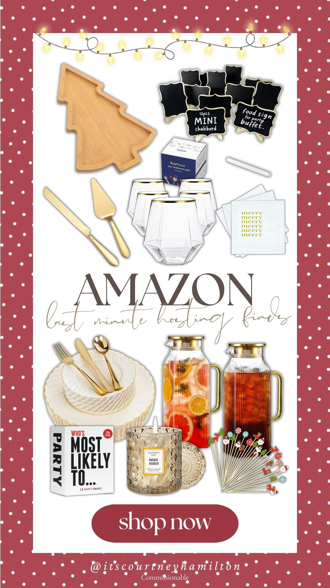 Holiday hosting finds that will arrive in time for Christmas!!

amazon gifts, holiday hosting, party essentials, cocktail picks, merry christmas, amazon finds, courtney hamilton 

 #LTKHoliday #LTKSaleAlert #LTKFindsUnder100