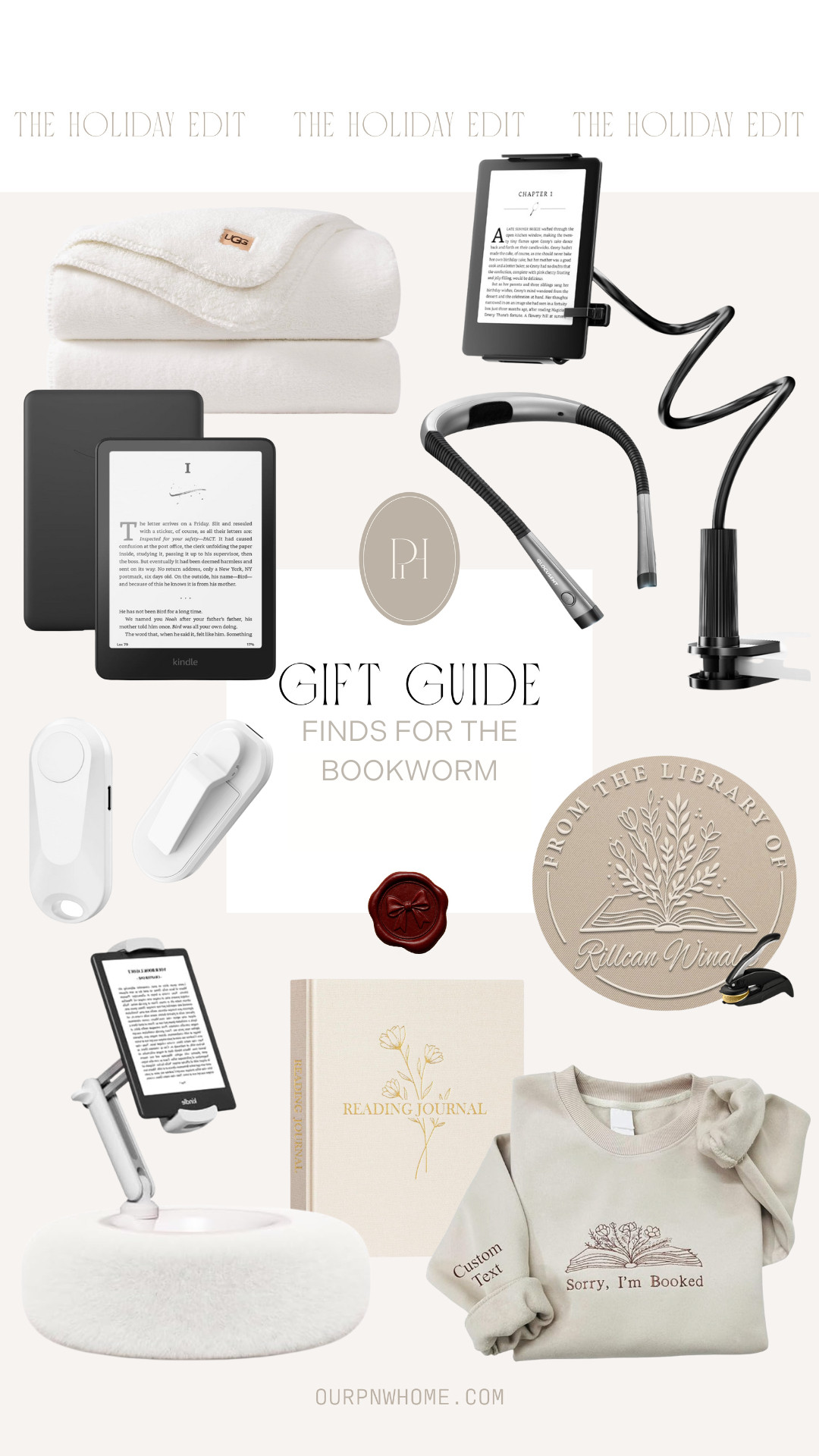 Top gifts for they bookworm on Amazon!

gifts for the reader, Kindle paperwhite, e-reader, UGG blanket, throw blanket, gooseneck tablet holder, gooseneck Kindle holder, Kindle page turner, personal library embosser, reader journal, book journal, Kindle holder, neutral sweatshirt, book light, reading light 

 #LTKGiftGuide #LTKHoliday #LTKStyleTip