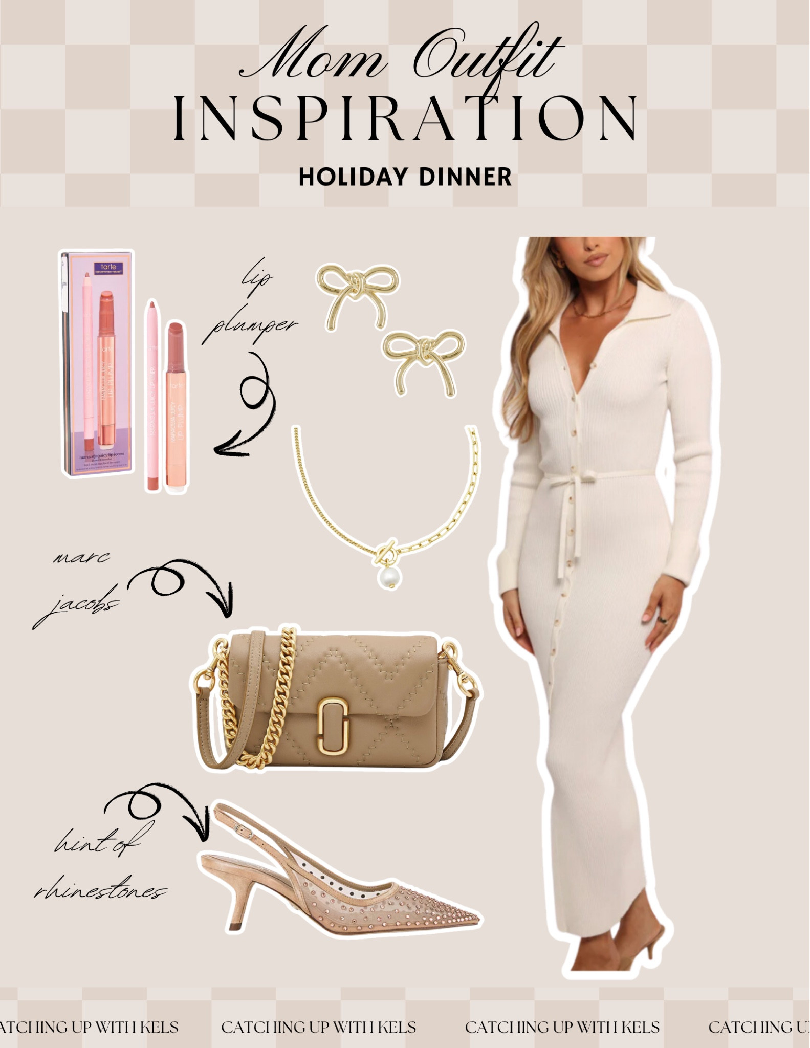 💃 Holiday dinner, but make it chic!
This cozy yet stylish outfit is perfect for hosting or attending a holiday dinner. With a ribbed knit dress, pearl accessories, and a Marc Jacobs bag, you’ll be the most elegant mom in the room. 🌟

🛍️ Shop the look now on my LTK!
#HolidayStyle #MomOutfits 

#LTKParties