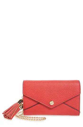 Mali + Lili Tassel Convertible Vegan Leather Envelope Clutch - Red | Nordstrom