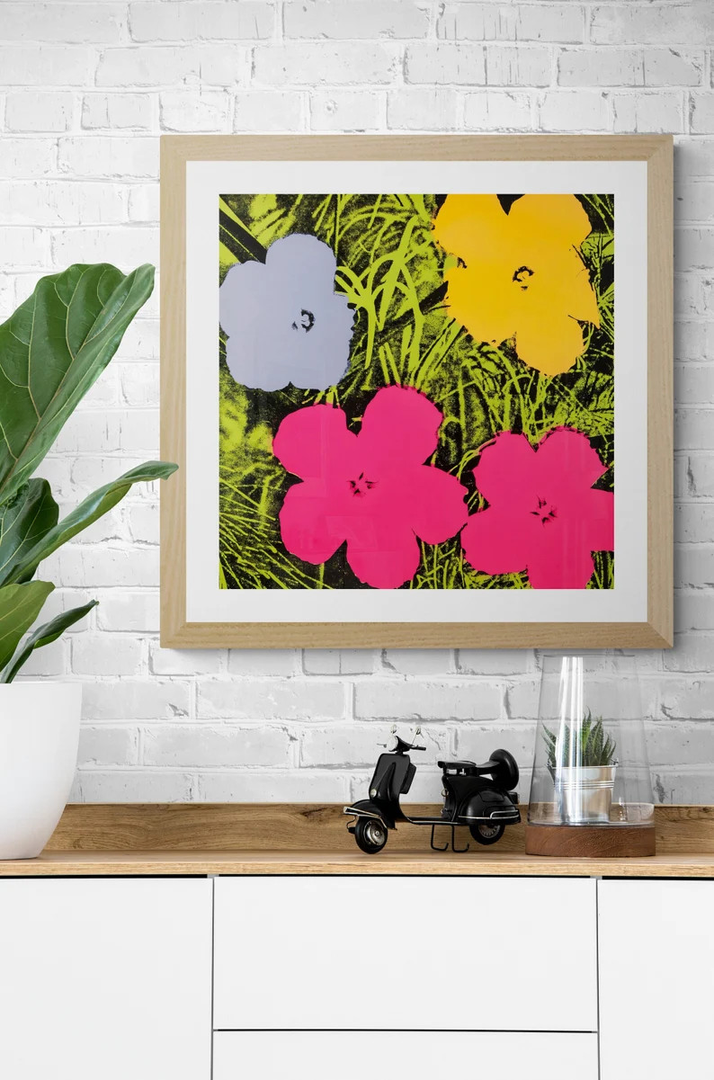 Color Flowers l Warhol l Pop Art | Canvas or Print (Framed /Unframed and Mat/No Mat) | Etsy (US)